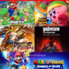 5 en 1 Mario party + Mario+ rabbids+ kirby figt 2+ Dragon ball figt + wolfenstein Deluxe-NINTENDO SWITCH 1 Pack 5 en 1