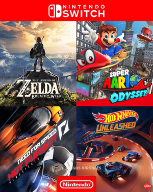 4 en 1 ZELDA + MARIO ODYSSEY + NEED FOR SPEED + HOT WHEELS - NINTENDO SWITCH